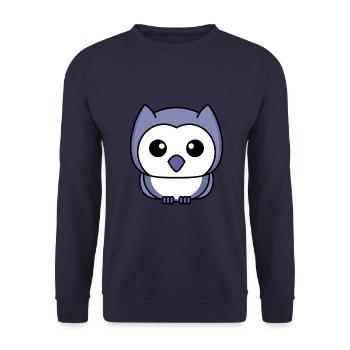 Eule Comic - Unisex Pullover - Navy - Vorne - Alina (178cm) & Michal (187cm)