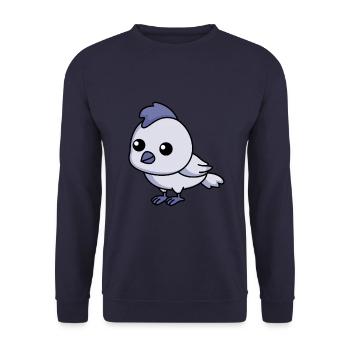 Huhn Comic Tier - Unisex Pullover - Navy - Vorne - Alina (178cm) & Michal (187cm)