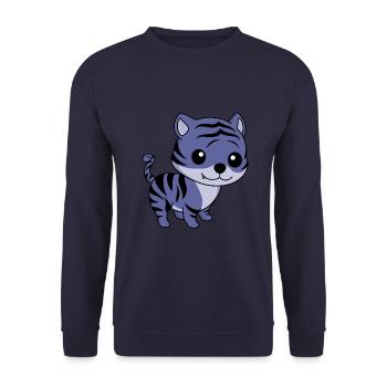 Tigre Bande Dessinée Animal - Sweat-shirt Unisexe - marine - Devant - Alina (178cm) & Michal (187cm)