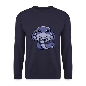 Snake Cobra Comic Animal - Unisex Sweatshirt - navy - Front - Alina (178cm) & Michal (187cm)
