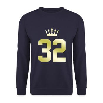 32 Number crown - Unisex Sweatshirt - navy - Front - Alina (178cm) & Michal (187cm)