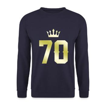 70 Number Crown - Unisex Sweatshirt - navy - Front - Alina (178cm) & Michal (187cm)