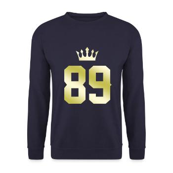 89 Number crown - Unisex Sweatshirt - navy - Front - Alina (178cm) & Michal (187cm)