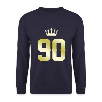 90 Number crown - Unisex Sweatshirt - navy - Front - Alina (178cm) & Michal (187cm)