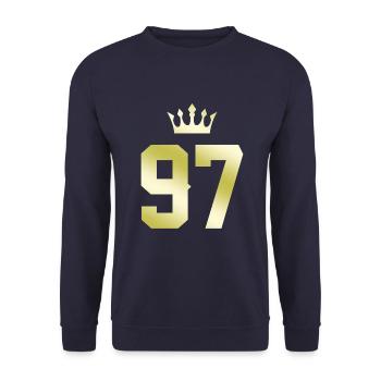 97 Number crown - Unisex Sweatshirt - navy - Front - Alina (178cm) & Michal (187cm)