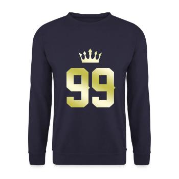 99 Couronne numérique - Sweat-shirt Unisexe - marine - Devant - Alina (178cm) & Michal (187cm)