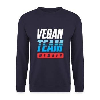 Vegan Team - Unisex Pullover - Navy - Vorne - Alina (178cm) & Michal (187cm)