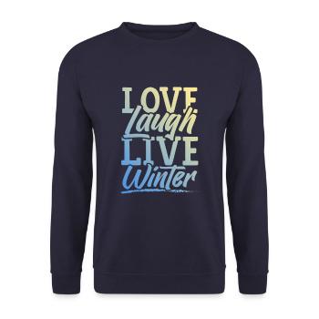 Love Live Winter - Sweat-shirt Unisexe - marine - Devant - Alina (178cm) & Michal (187cm)