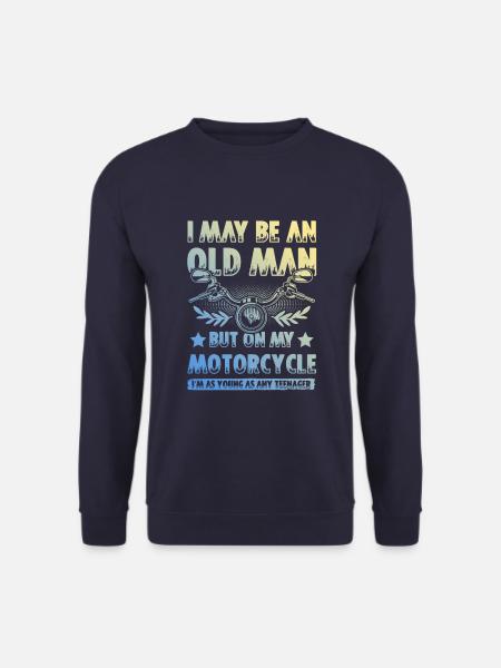Motorcycle old man - Unisex Sweatshirt - navy
