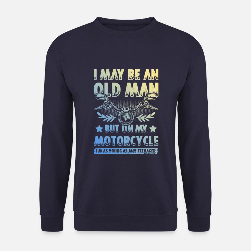 Motorcycle old man - Unisex Sweatshirt - navy