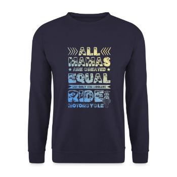 Mama Motorcycle - Unisex Sweatshirt - navy - Front - Alina (178cm) & Michal (187cm)