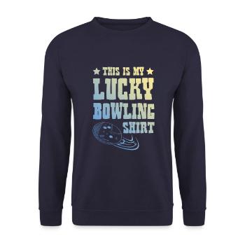 Bowling Shirt - Unisex Sweatshirt - navy - Front - Alina (178cm) & Michal (187cm)