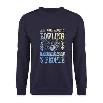 Bowling funny saying - Unisex Sweatshirt - navy - Front - Alina (178cm) & Michal (187cm)