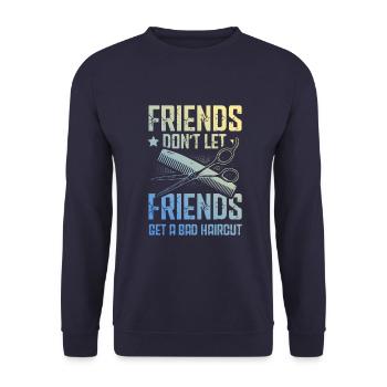 Barber Freunde - Unisex Pullover - Navy - Vorne - Alina (178cm) & Michal (187cm)