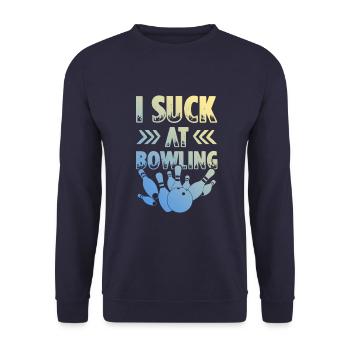 Bowling spruch lustig - Unisex Pullover - Navy - Vorne - Alina (178cm) & Michal (187cm)