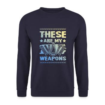 Barber weapons - Unisex Sweatshirt - navy - Front - Alina (178cm) & Michal (187cm)