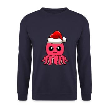 Octopus Comic Christmas - Unisex Sweatshirt - navy - Front - Alina (178cm) & Michal (187cm)