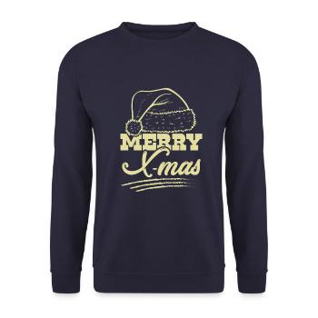 Merry X-Mas - Unisex Sweatshirt - navy - Front - Alina (178cm) & Michal (187cm)