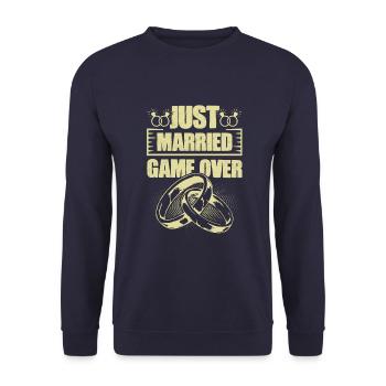 Just Married Game over - Unisex Sweatshirt - navy - Front - Alina (178cm) & Michal (187cm)