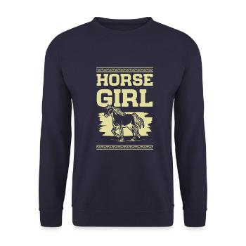Fille à cheval - Sweat-shirt Unisexe - marine - Devant - Alina (178cm) & Michal (187cm)