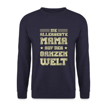 Beste Mama der Welt - Unisex Pullover - Navy - Vorne - Alina (178cm) & Michal (187cm)