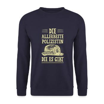 Allerbeste Polizistin - Unisex Pullover - Navy - Vorne - Alina (178cm) & Michal (187cm)