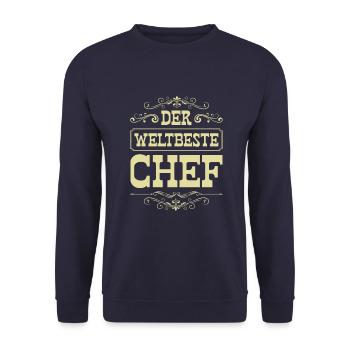 Weltbester Chef - Unisex Pullover - Navy - Vorne - Alina (178cm) & Michal (187cm)
