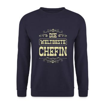 Weltbeste Chefin - Unisex Pullover - Navy - Vorne - Alina (178cm) & Michal (187cm)
