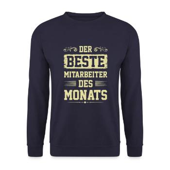Mitarbeiter des Monats - Unisex Pullover - Navy - Vorne - Alina (178cm) & Michal (187cm)