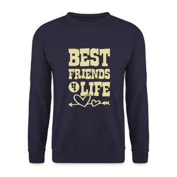 Best Friends 4 Life - Unisex Sweatshirt - navy - Front - Alina (178cm) & Michal (187cm)