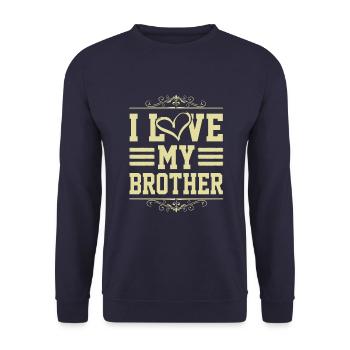 I Love my Brother - Unisex Sweatshirt - navy - Front - Alina (178cm) & Michal (187cm)