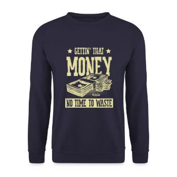 getting money - Unisex Pullover - Navy - Vorne - Alina (178cm) & Michal (187cm)