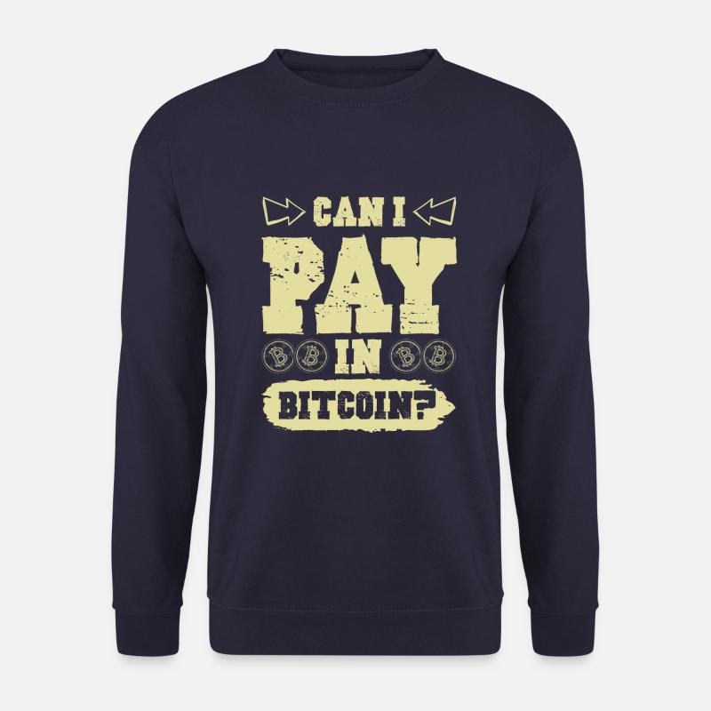 pay with bitcoin - Unisex Pullover - Navy