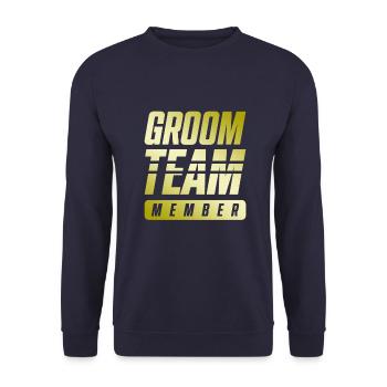 Groom Team - Unisex Pullover - Navy - Vorne - Alina (178cm) & Michal (187cm)