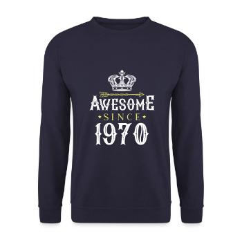 1970 génial depuis - Sweat-shirt Unisexe - marine - Devant - Alina (178cm) & Michal (187cm)