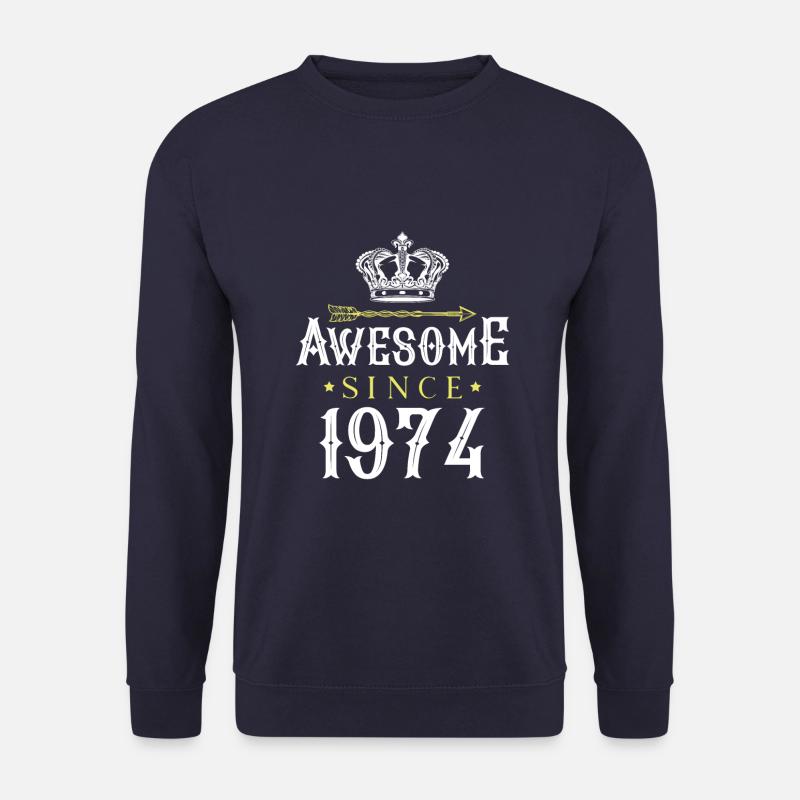 1974 awesome since - Unisex Pullover - Navy