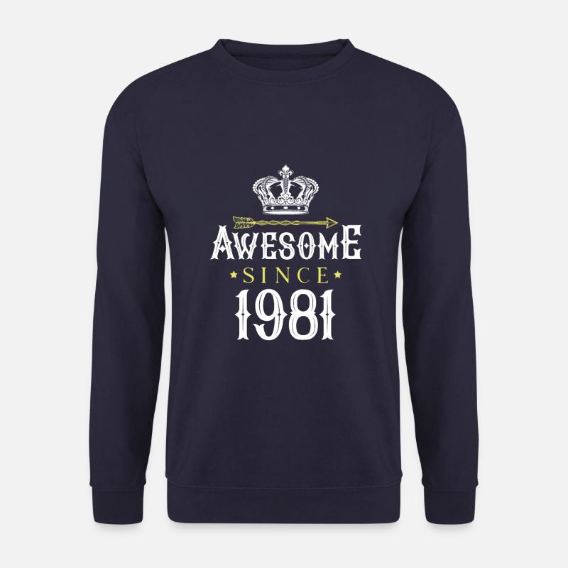 1981 awesome since - Unisex Pullover - Navy