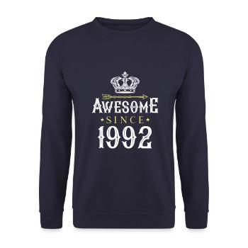 1992 awesome since - Unisex Sweatshirt - navy - Front - Alina (178cm) & Michal (187cm)