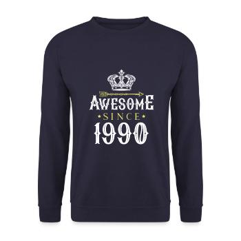 1990 awesome since - Unisex Sweatshirt - navy - Front - Alina (178cm) & Michal (187cm)