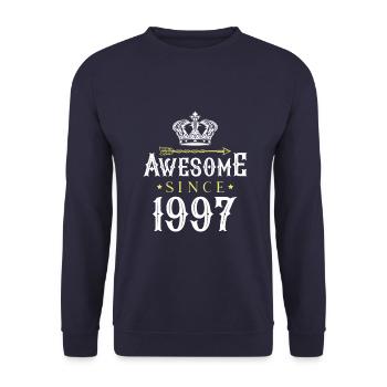 1997 awesome since - Unisex Pullover - Navy - Vorne - Alina (178cm) & Michal (187cm)