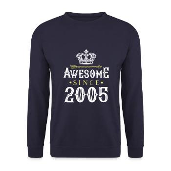 2005 awesome since - Unisex Sweatshirt - navy - Front - Alina (178cm) & Michal (187cm)