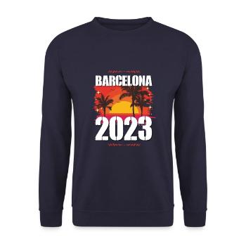 Barcelona 2023 - Unisex Pullover - Navy - Vorne - Alina (178cm) & Michal (187cm)