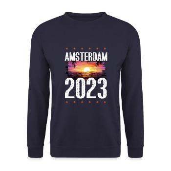 Amsterdam 2023 - Unisex Sweatshirt - navy - Front - Alina (178cm) & Michal (187cm)
