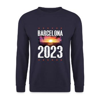 Barcelona 2023 - Unisex Pullover - Navy - Vorne - Alina (178cm) & Michal (187cm)