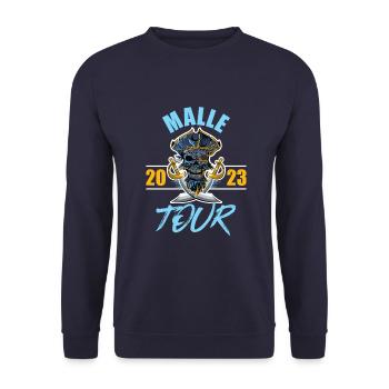 Malle 2023 Skeleton - Unisex Sweatshirt - navy - Front - Alina (178cm) & Michal (187cm)