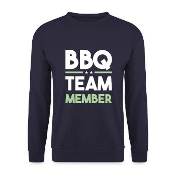 Bbq Team - Unisex Pullover - Navy - Vorne - Alina (178cm) & Michal (187cm)