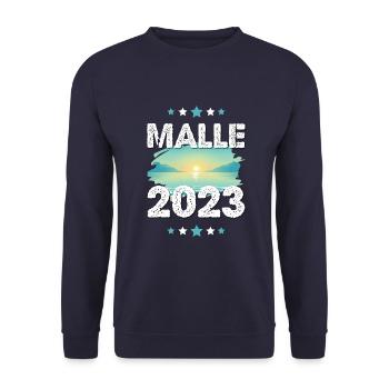 Malle 2023 - Unisex Sweatshirt - navy - Front - Alina (178cm) & Michal (187cm)