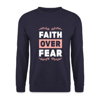 La foi biblique sur la peur - Sweat-shirt Unisexe - marine - Devant - Alina (178cm) & Michal (187cm)