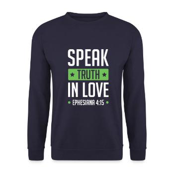 Bible de Dieu d’amour - Sweat-shirt Unisexe - marine - Devant - Alina (178cm) & Michal (187cm)