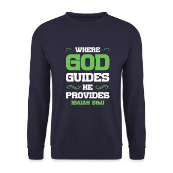 God directs the Bible - Unisex Sweatshirt - navy - Front - Alina (178cm) & Michal (187cm)